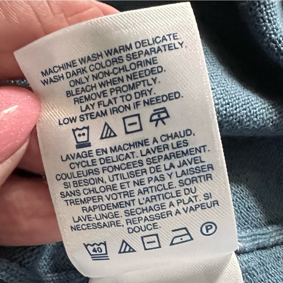 Lands’ End- Supima Cotton V-neck Men’s Sweater- Muted Blue - Extra Large/ Tall - Picture 8 of 8